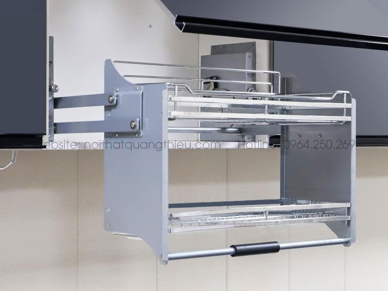 Gi&aacute; để ch&eacute;n dĩa n&acirc;ng hạ 2 tầng &acirc;m tủ BTC-7508