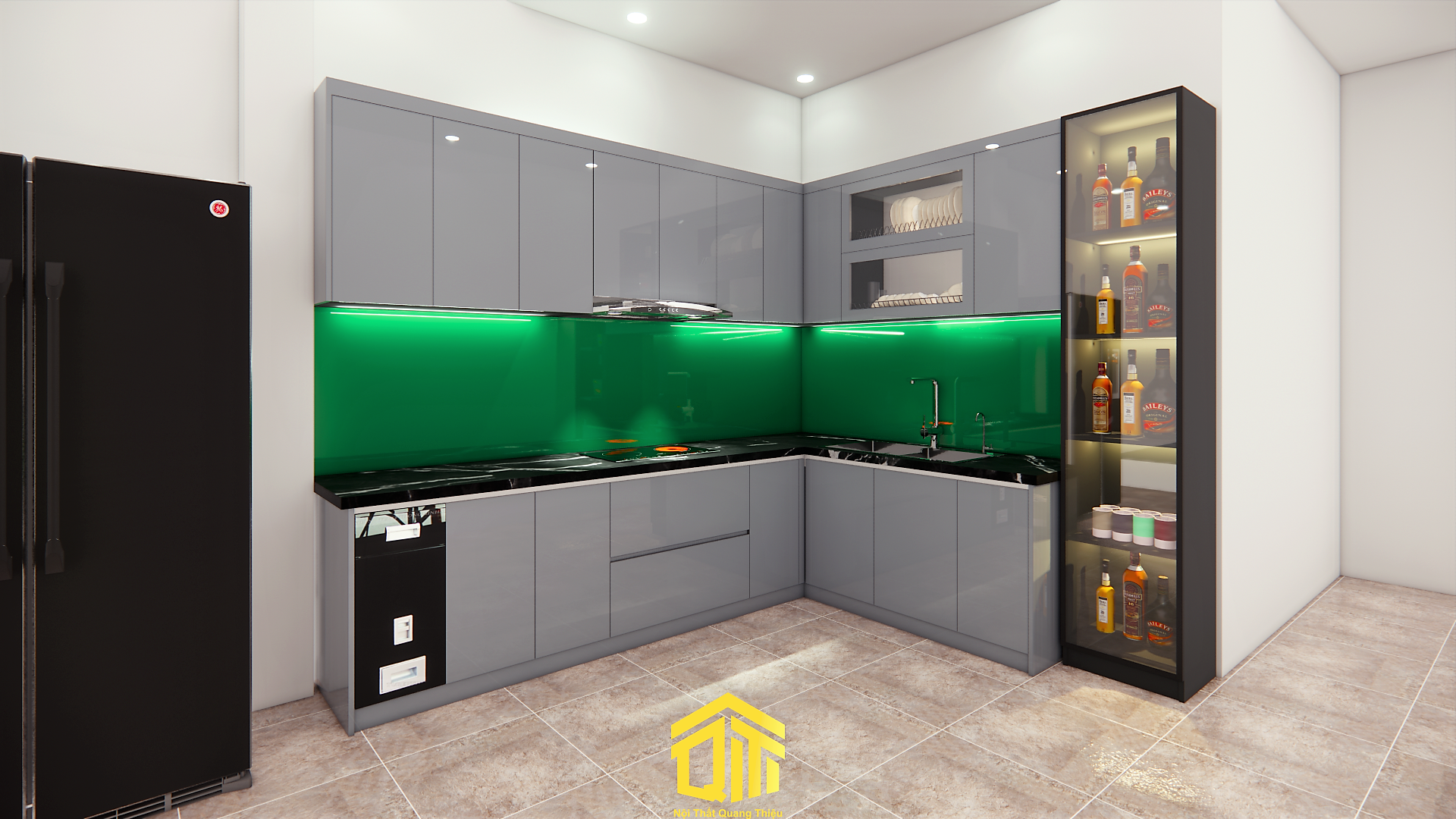 Thiết kế, sản xuất v&agrave; lắp đặt tủ bếp tại Nghệ An